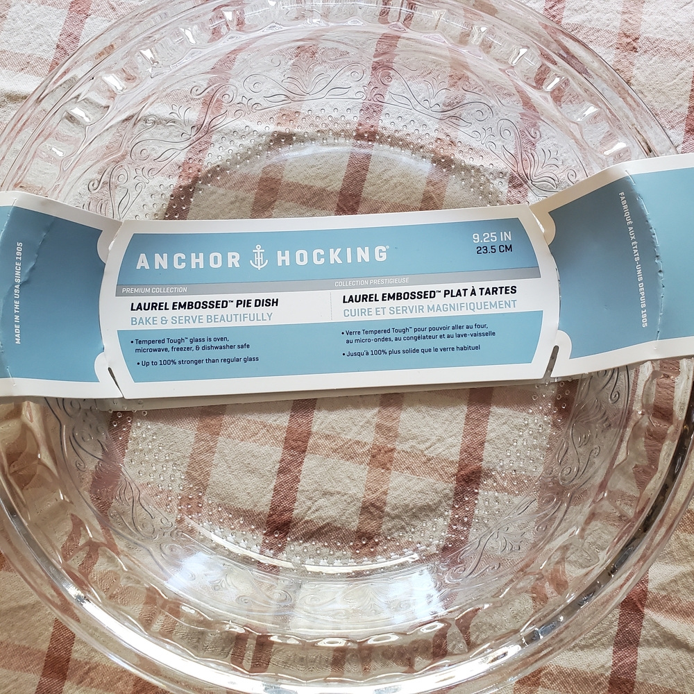 Anchor Hocking Laurel Embossed Glass Pie Dish